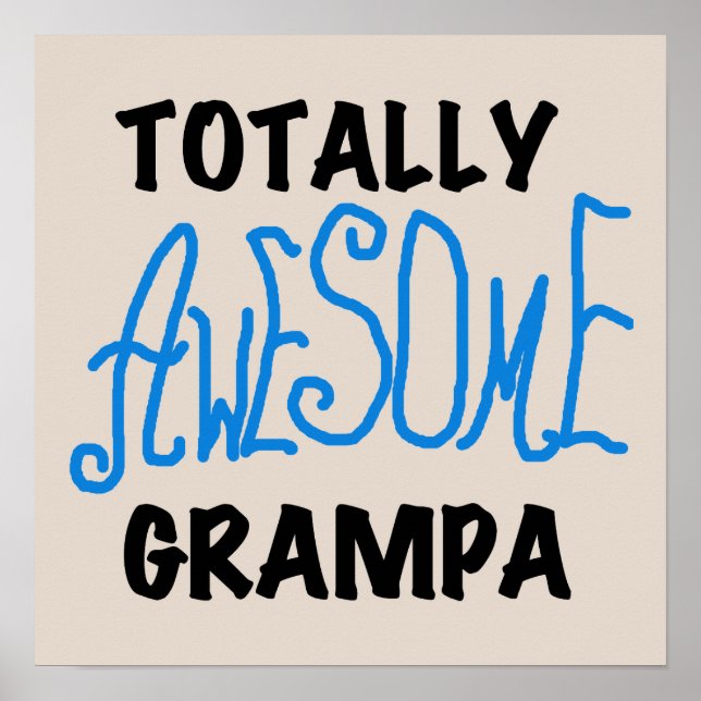 Poster T-shirts et cadeaux de Grampa bleu absolument géni (Devant)
