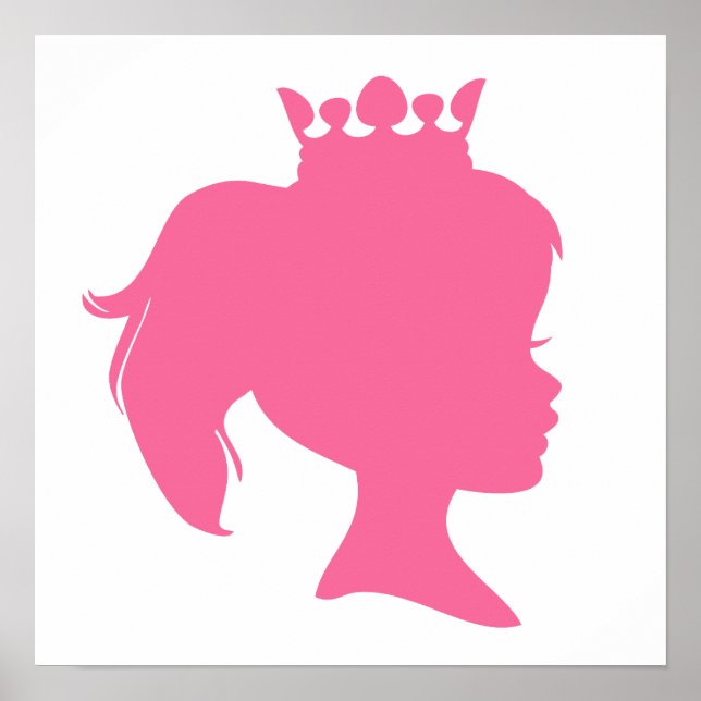 Poster T-shirts et cadeaux de la princesse Silhouette ros (Devant)