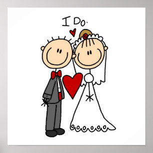 Poster T-shirts et cadeaux de mariage Couple I Do