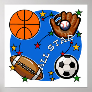 Poster T-shirts et cadeaux de sports d'All Star