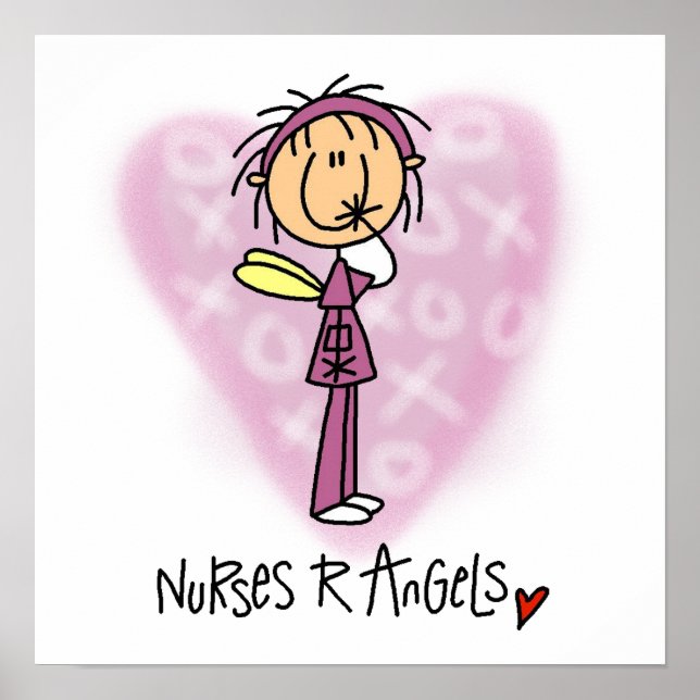 Poster T-shirts et cadeaux des infirmières R Angels (Devant)