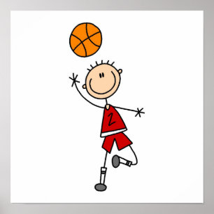 Poster T-shirts et cadeaux du Red Boy Basketball Player