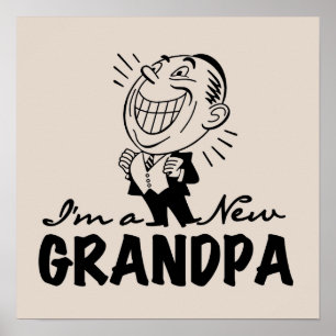 Poster T-shirts et cadeaux souriants New Grand-pa