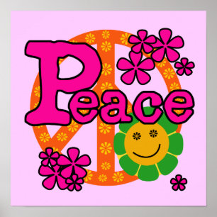 Poster T-shirts et cadeaux Style Paix des années 60