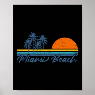 Poster T-shirts rétro Miami Beach Floride Femmes Hommes C