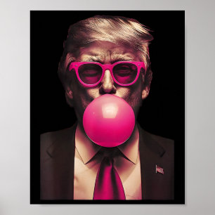 Poster T-shirts rose Trump Bubble Gum Vote Président