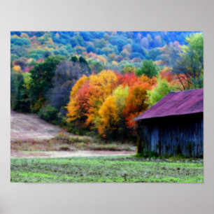 Poster Tabac Grange Automne Folithe Nature Orton Art