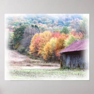 Poster Tabac Grange Chute Feuillage Photo Peinture