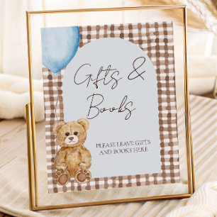 Poster Table Baby shower Cadeaux Et Livres De L'Ours En C