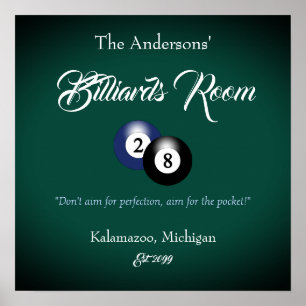 Poster Table de billard personnalisable salle bar