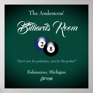 Poster Table de billard personnalisable salle bar