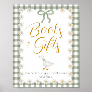 Poster Table de cadeaux de baby shower Silly Goose Green