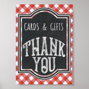 Poster Table de cadeaux de fête d'engagement mixte pour c