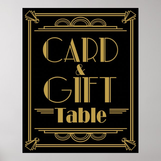 Poster Table de cadeaux et de cartes de mariage Art Deco  (Devant)