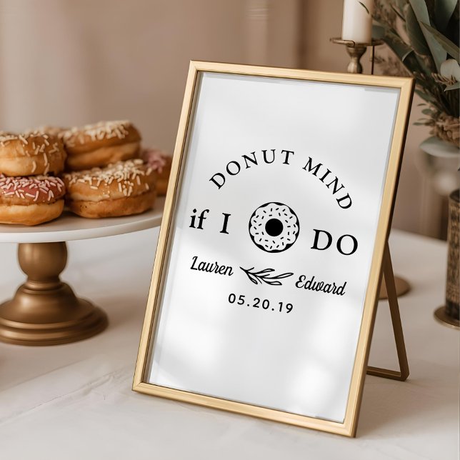 Poster Table de mariage Donut Main Levée Rustique Mind If (Créateur téléchargé)