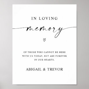 Poster Table de mariage en souvenir affectueux