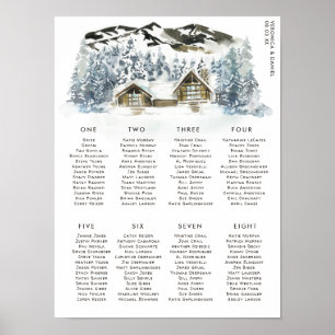 Poster Table de Mariage Rustique Winter Mountain