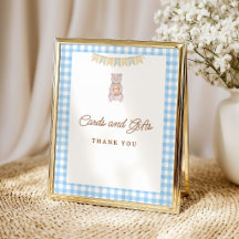 Table de réception de Baby Shower Rustique Ours Bl