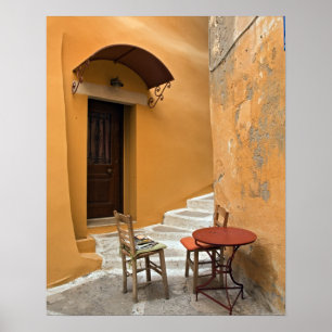Poster Table de trottoir, Canée, Crète, Grèce