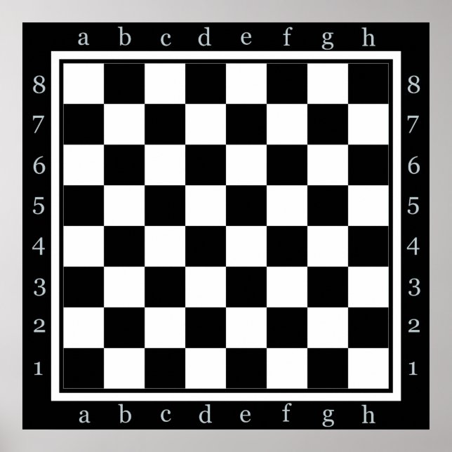 Poster table d'échecs classique (Devant)