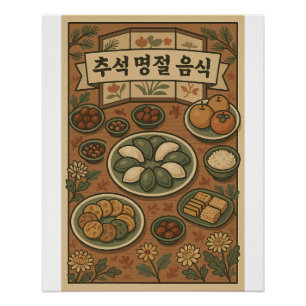 Poster Table des traditions de Chuseok - Coréen Festival