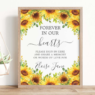 Poster Table Fleurie Mémorial de Fleurs de Tournesol pour