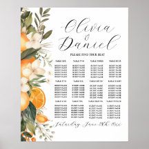 Table Mariage Siège 12 Oranges Agrumes Florales