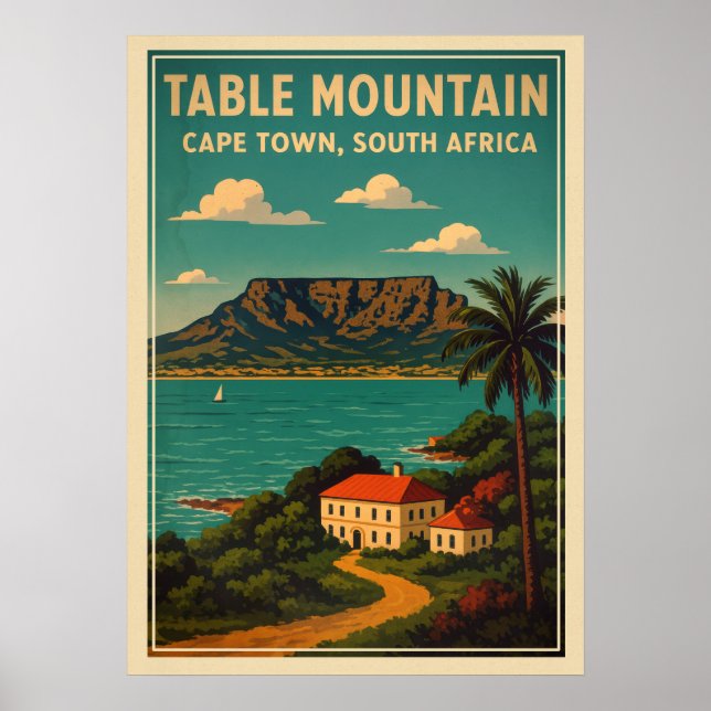 Poster Table Mountain Cape Town - Afrique du Sud V01 (Devant)
