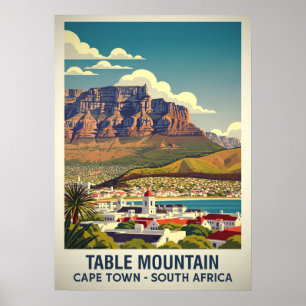 Poster Table Mountain Cape Town - Afrique du Sud V02