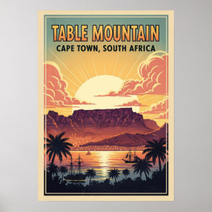 Poster Table Mountain Cape Town - Afrique du Sud V05