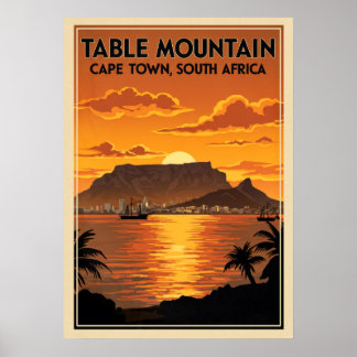 Poster Table Mountain Cape Town - Afrique du Sud V06