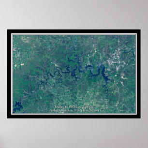 Poster Table Rock Lake Arkansas - Missouri Carte satellit