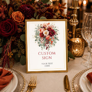 Poster Table romantique en or de Bourgogne Eucalyptus aut