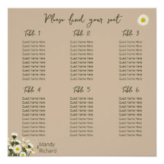 Poster Tableau minimal des fleurs de marguerite blanche