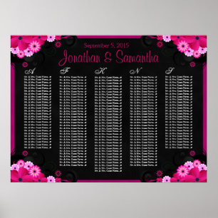 Poster Tableaux de sièges de table de Mariage floral Fuch