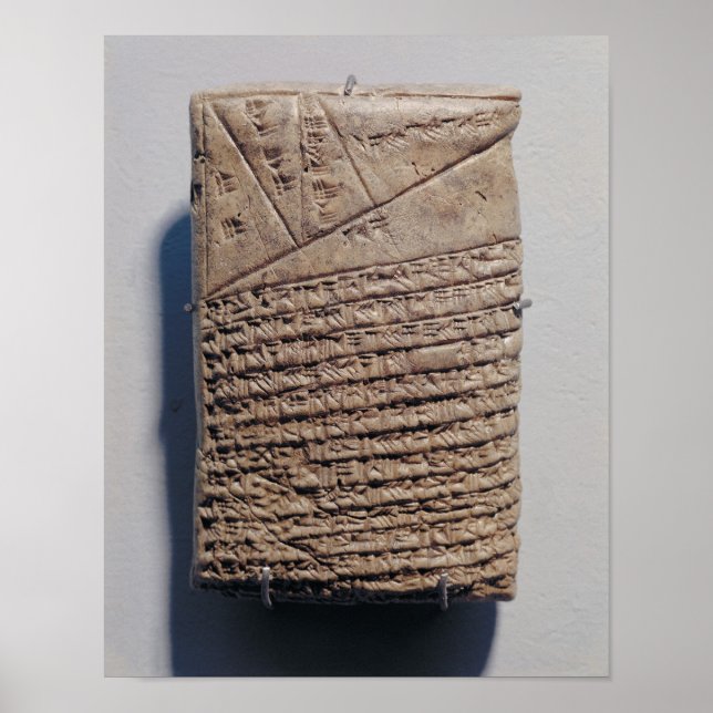 Poster Tablet avec quatorze lignes d'un texte mathématiqu (Devant)