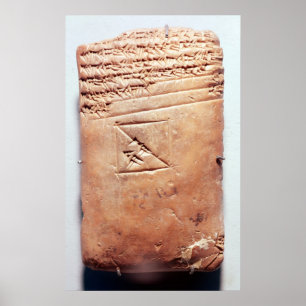 Poster Tablette avec script cuneiform, c.1830-1530 BC