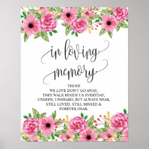 Poster Tablette de souvenir de mariage en souvenir affect