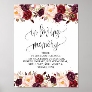 Poster Tablette de souvenir de mariage en souvenir affect