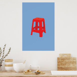Poster Tabouret en plastique rouge