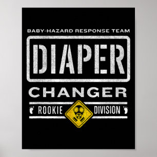 Poster Tâche drôle de changer les couches - Futur papa