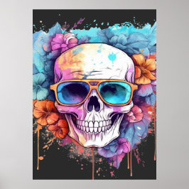 Poster Taches crâniennes florales