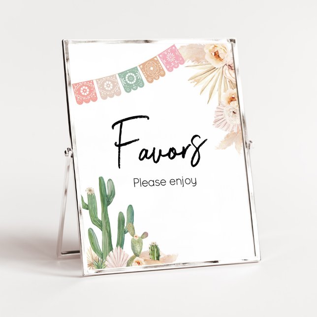 Poster Taco Bout A Baby Boho Baby shower Favorisé (Cactus Baby Shower Favors Sign)