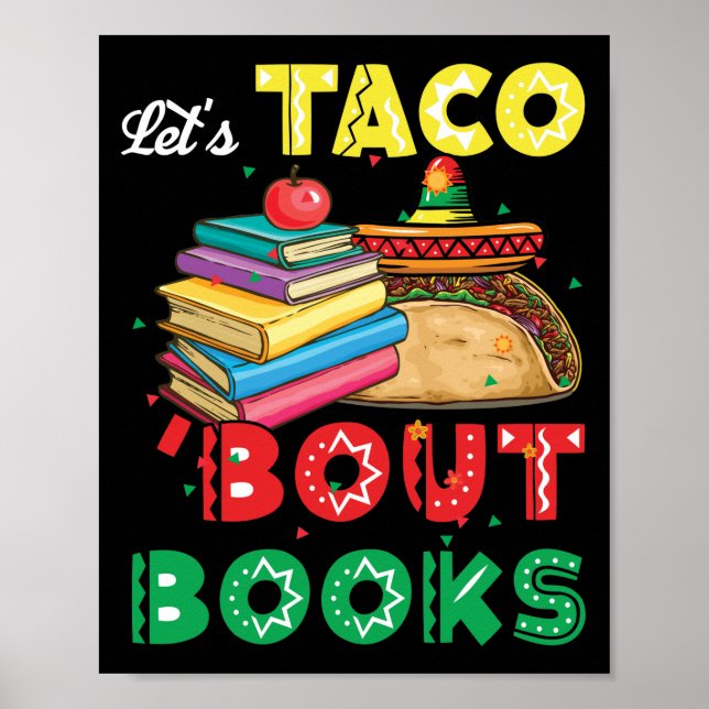 Poster Taco 'Bout Livres Livre Lover Cinco De Mayo (Devant)