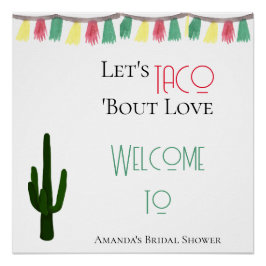 Poster Taco Bout Love Mexicaine Cactus Fiesta Fête des ma