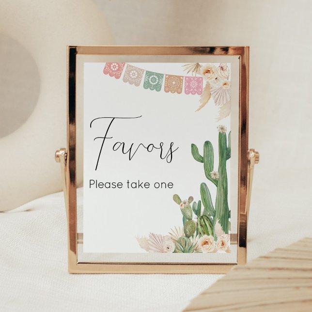 Poster Taco Bout Un Baby shower Bébé Favore (Boho Fiesta Baby Shower Favors Sign)