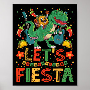 Poster Taco Dinosaur Cinco De Mayo Taco Chemises Garçons 