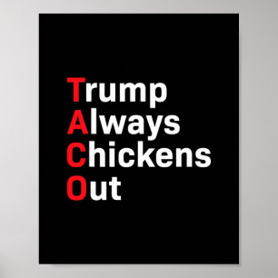 Poster Taco Drôle Trump abandonne toujours les poulets
