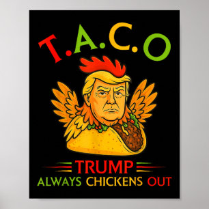 Poster Taco drôle Trump abandonne toujours T.a.c.o 1