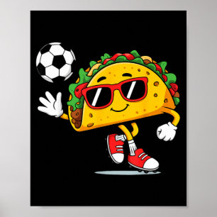 Poster Taco jouant au football mexicain cinco de mayo som